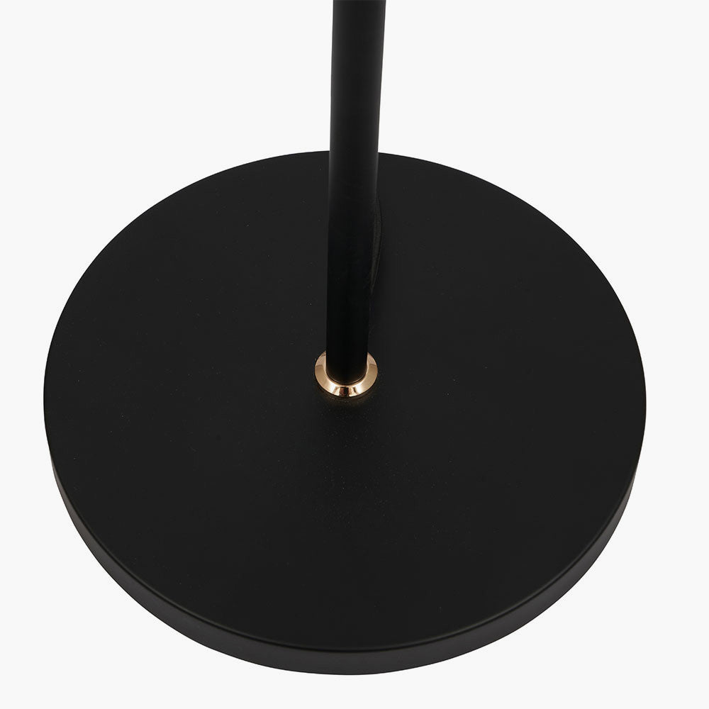 Blair Smoke Glass Ball & Black Metal Floor Lamp